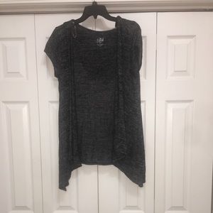 Hooded short sleeve open cardigan